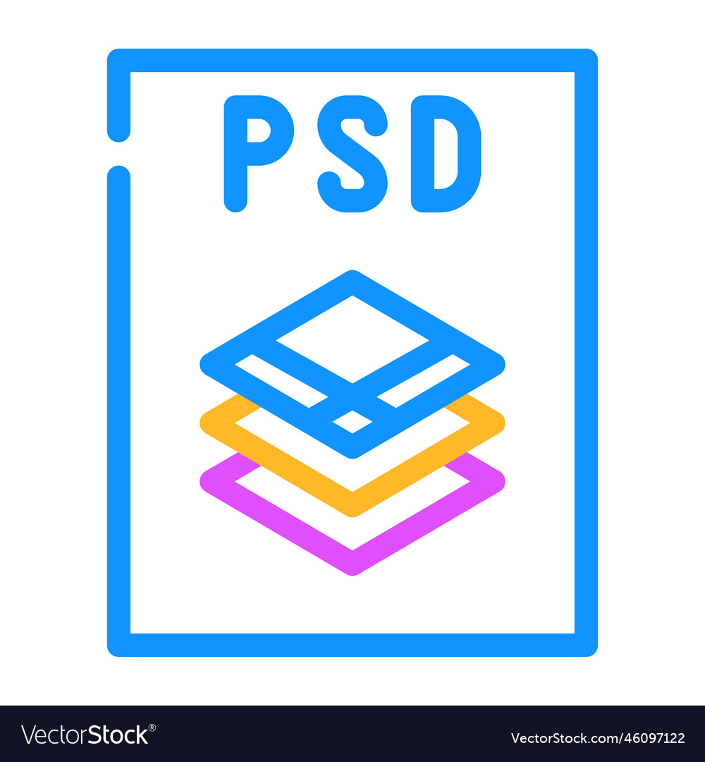 Psd file format document color icon
