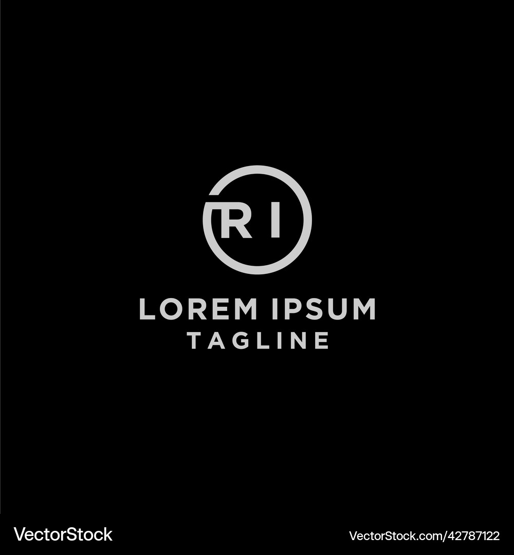 Ri circle logo Royalty Free Vector Image - VectorStock