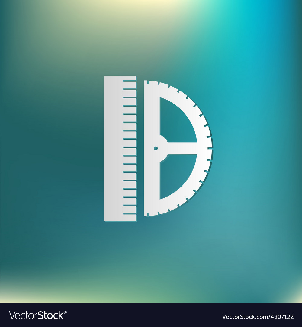 Ruler and protractor characters geometry Vector Image