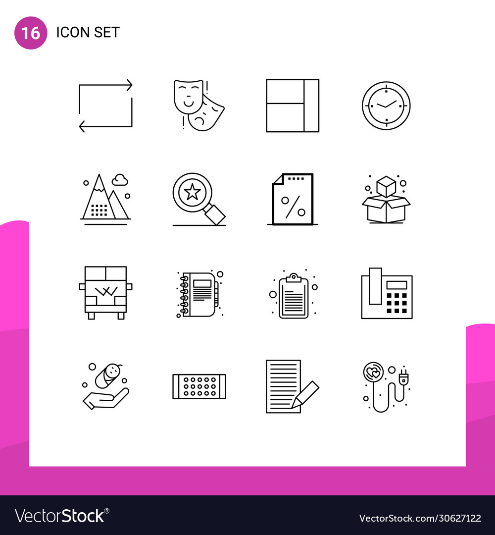 Set 16 modern ui icons symbols signs