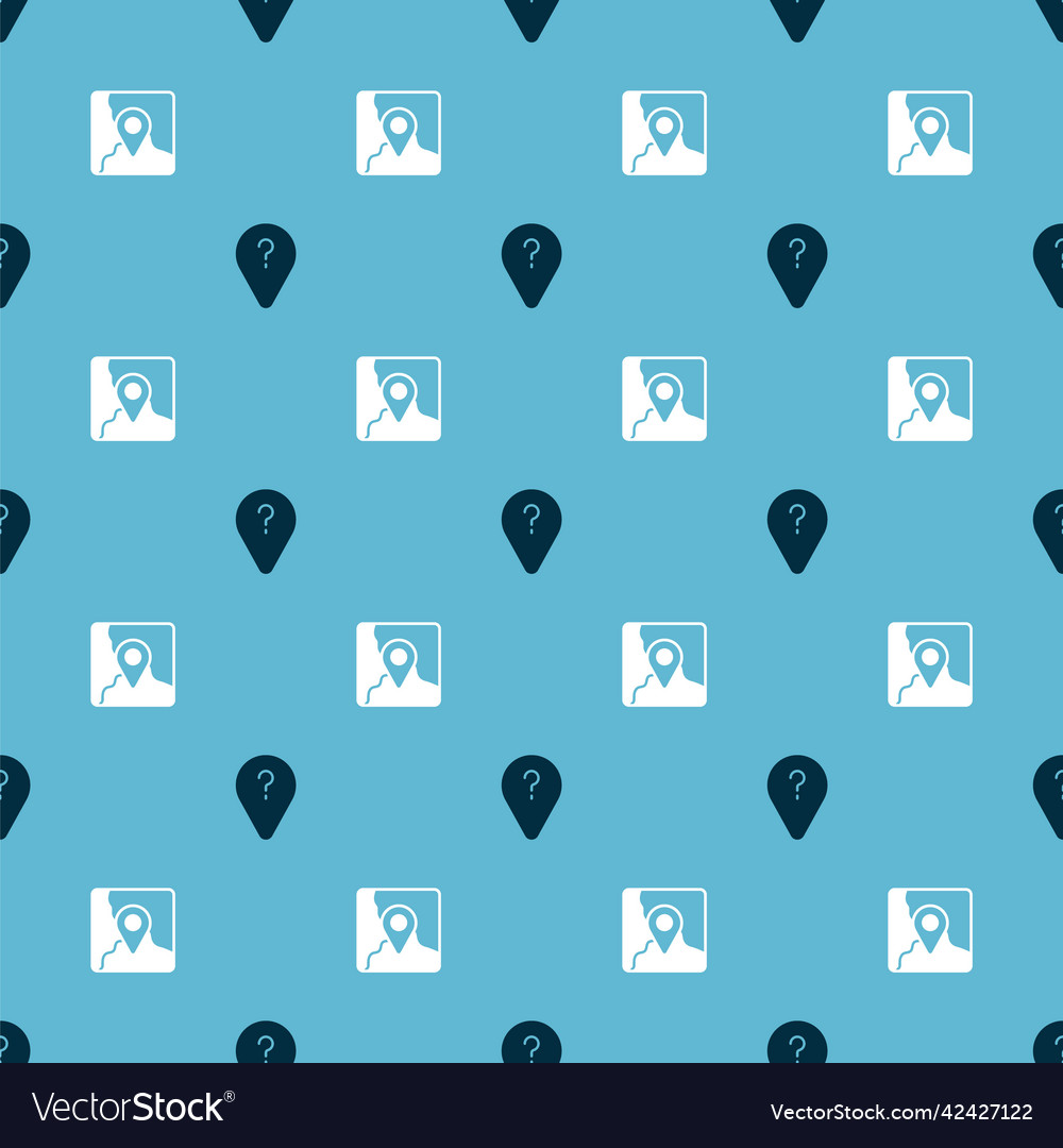 Set unknown route point and folded map vector image Set unknown route point and folded map