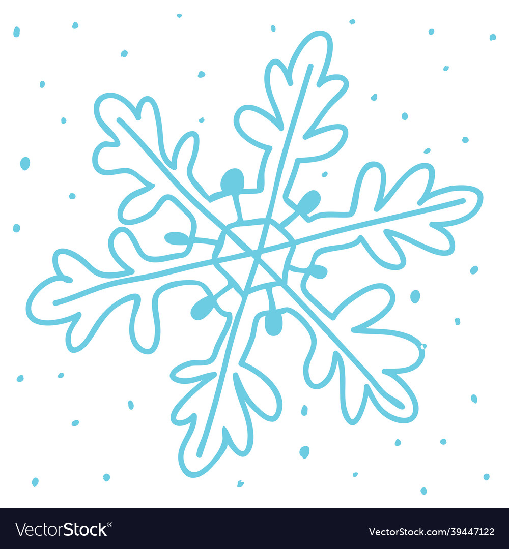 Snowflake christmas element a single simple shape Vector Image Snowflake christmas element a single simple shape