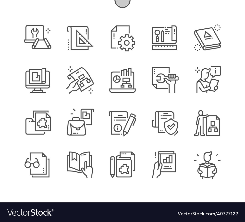 Technical documentation file worker vector image Technical documentation file worker
