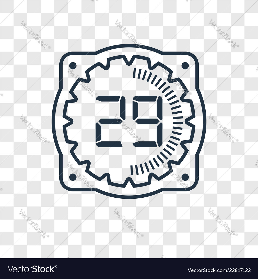 Time concept linear icon isolated on transparent vector image Time concept linear icon isolated on transparent
