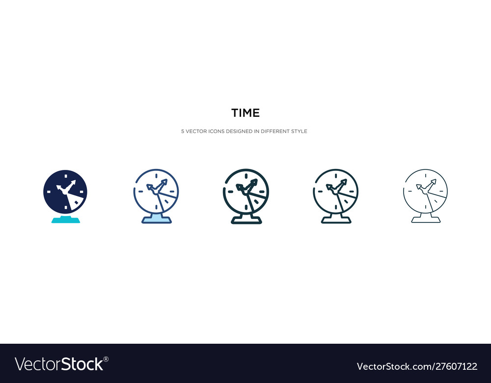 Time icon in different style two colored vector image Time icon in different style two colored