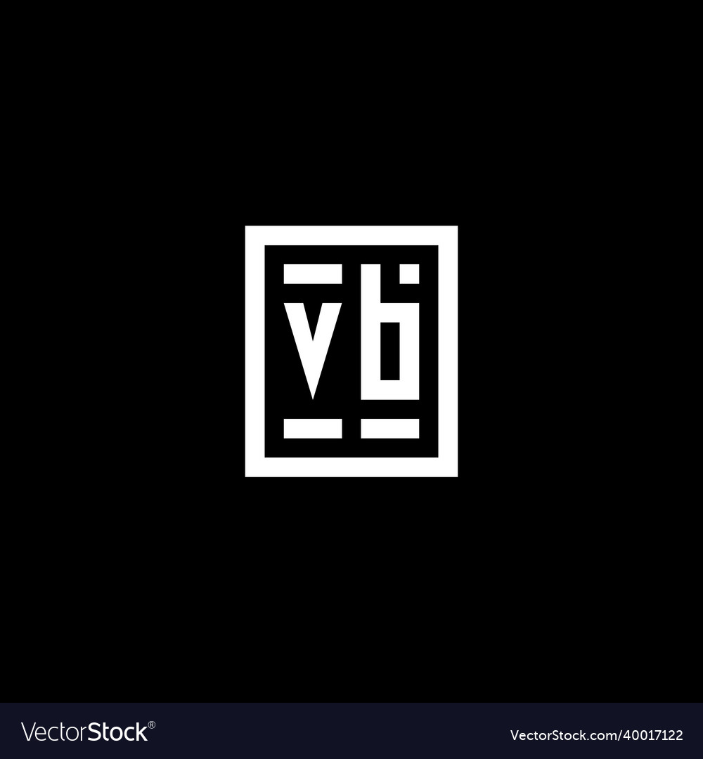 Vb initial logo with square rectangular shape