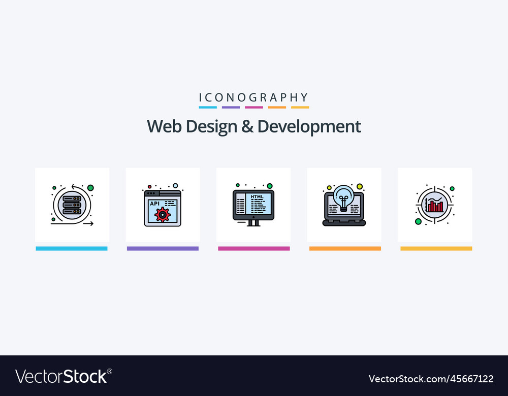 Web design and development line filled 5 icon
