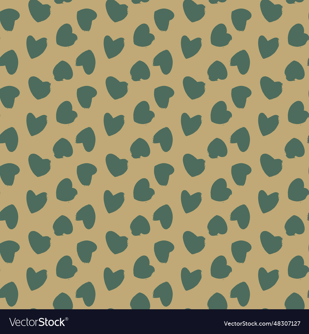 Abstract heart shaped brush in seamless pattern