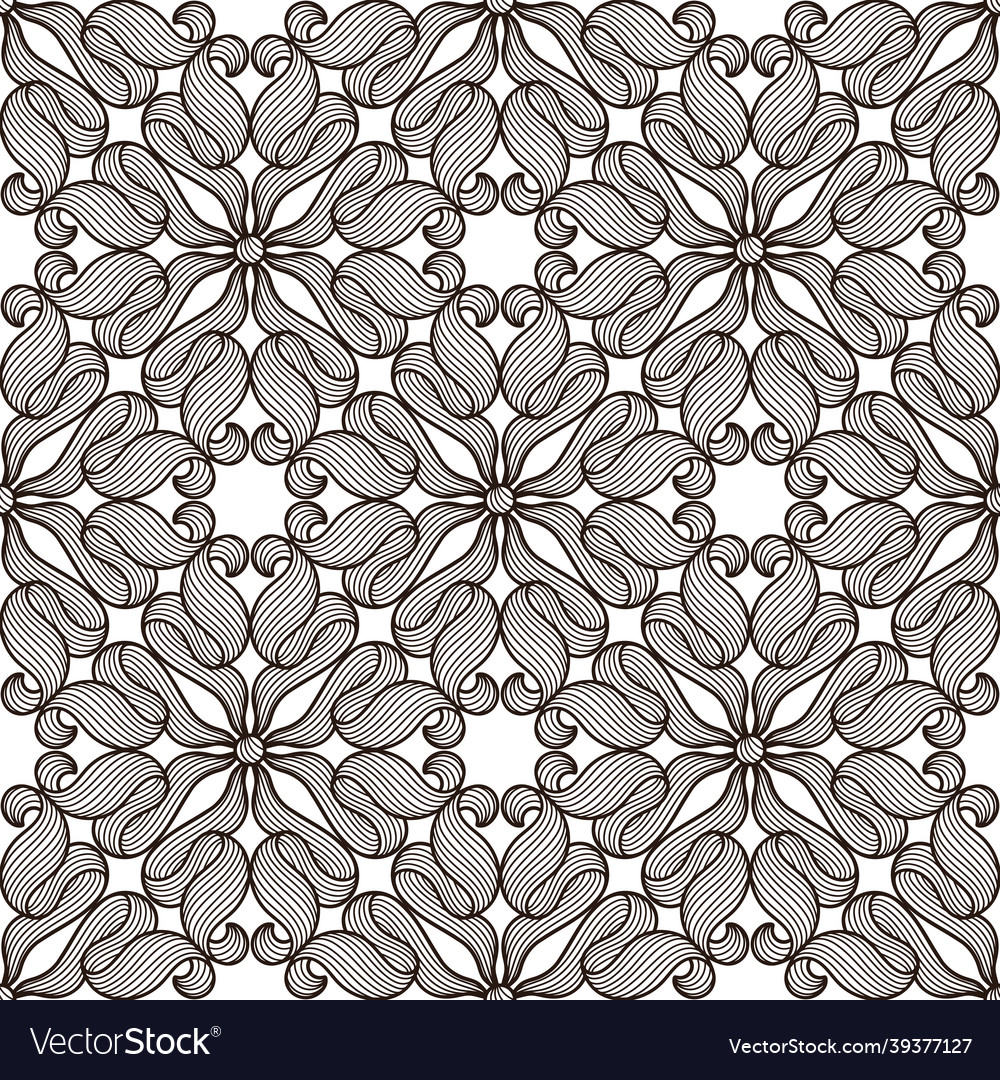 Ceramic tile seamless pattern with wave line curls vector image Ceramic tile seamless pattern with wave line curls