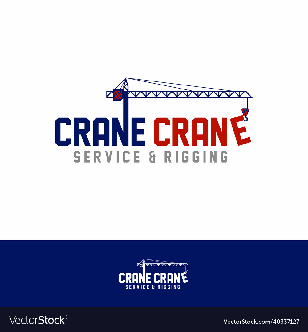 Crane industry logo design template Royalty Free Vector