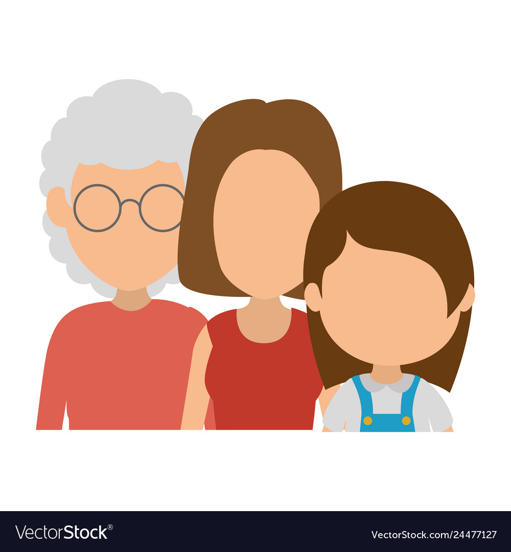 Cute grandmother with daughter and granddaughter