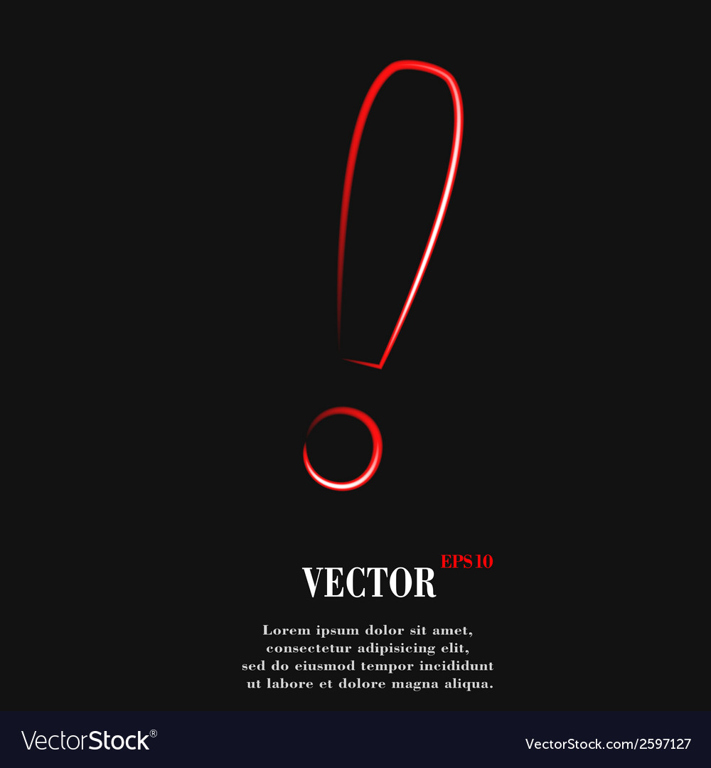 Exclamation point flat modern web button