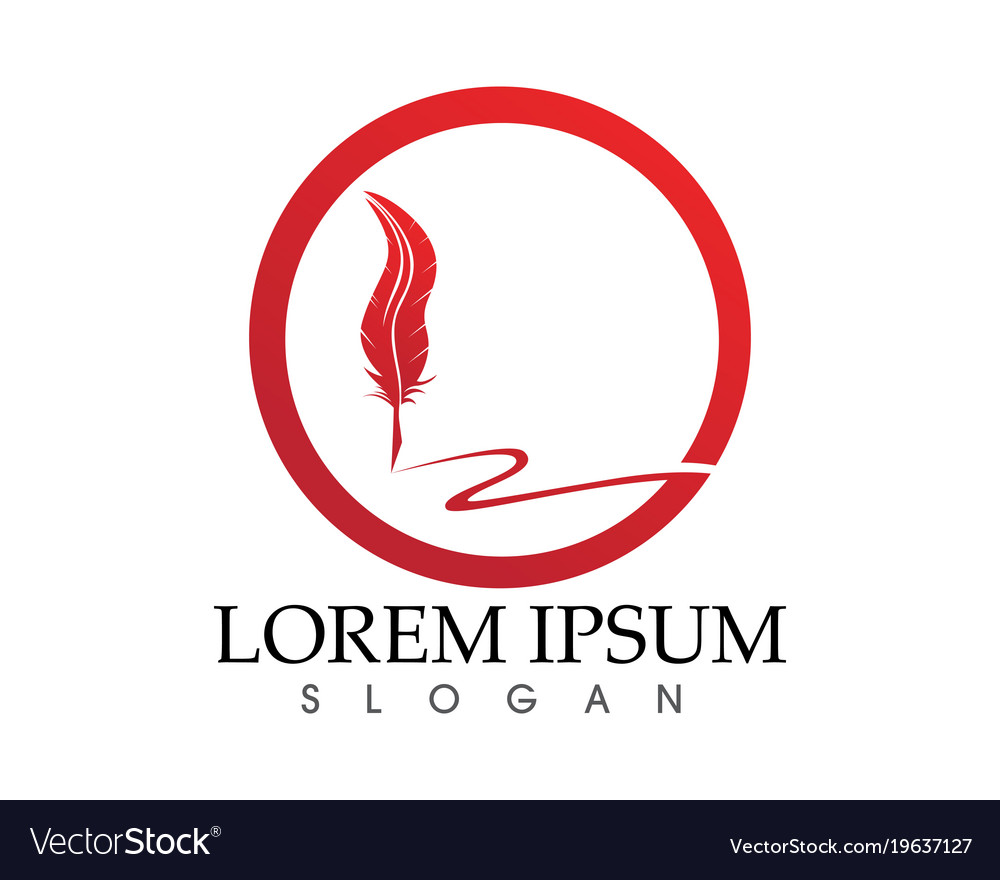 Feather pen write sign logo template app icons