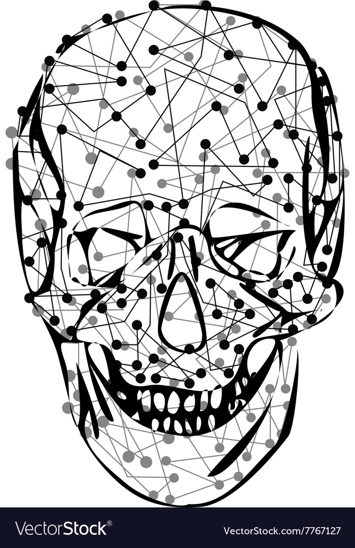 Funny skeleton skull Royalty Free Vector Image