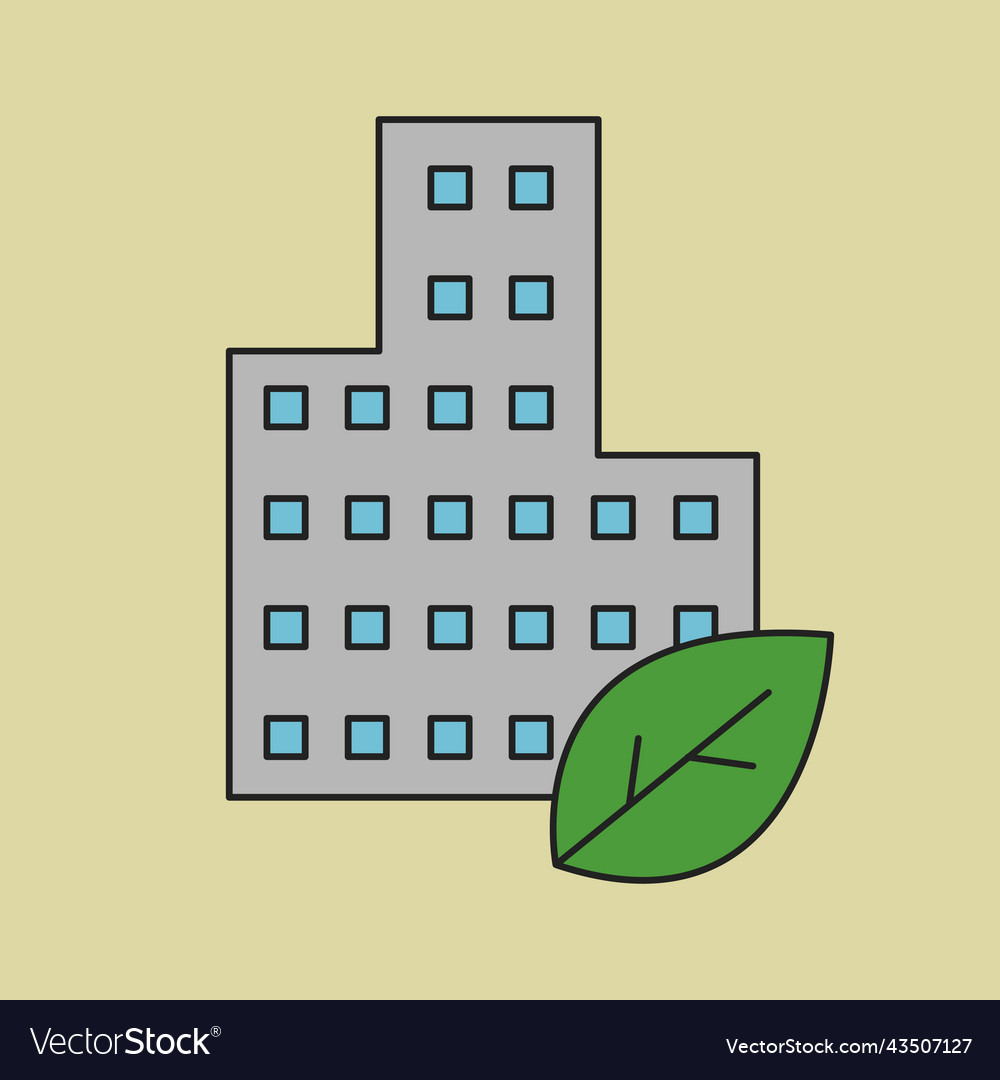 Green building environment icon design element