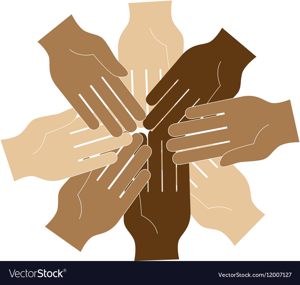 Hand human silhouette colors community icon Vector Image