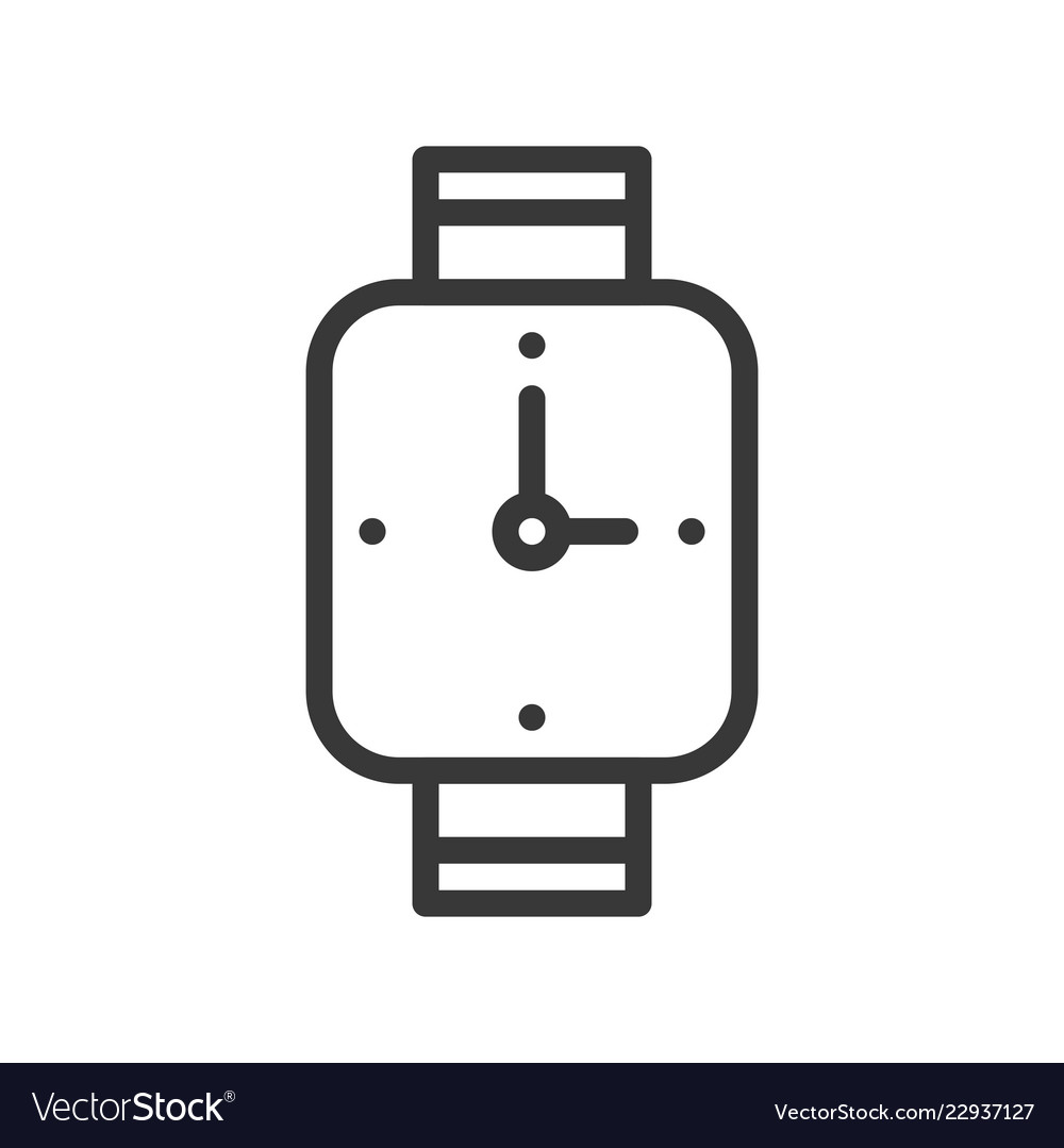 Hand watch icon outline design editable stroke