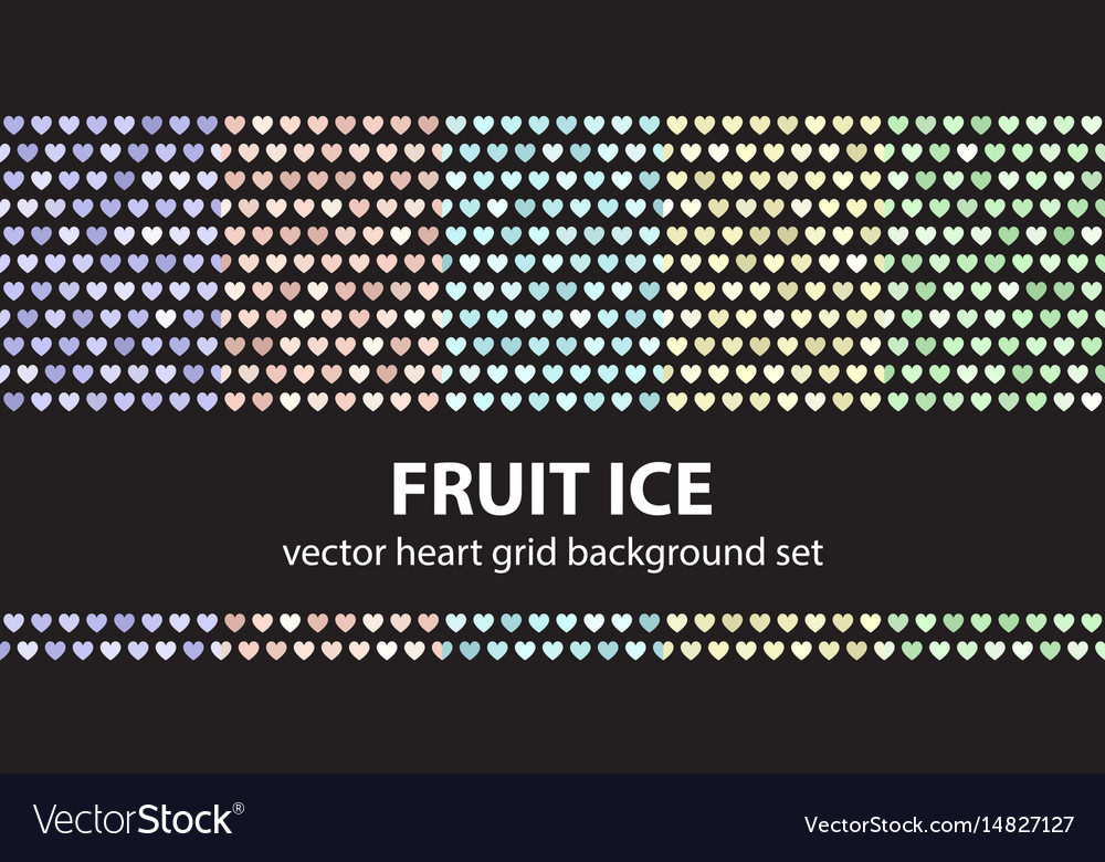 Heart pattern set fruit ice seamless