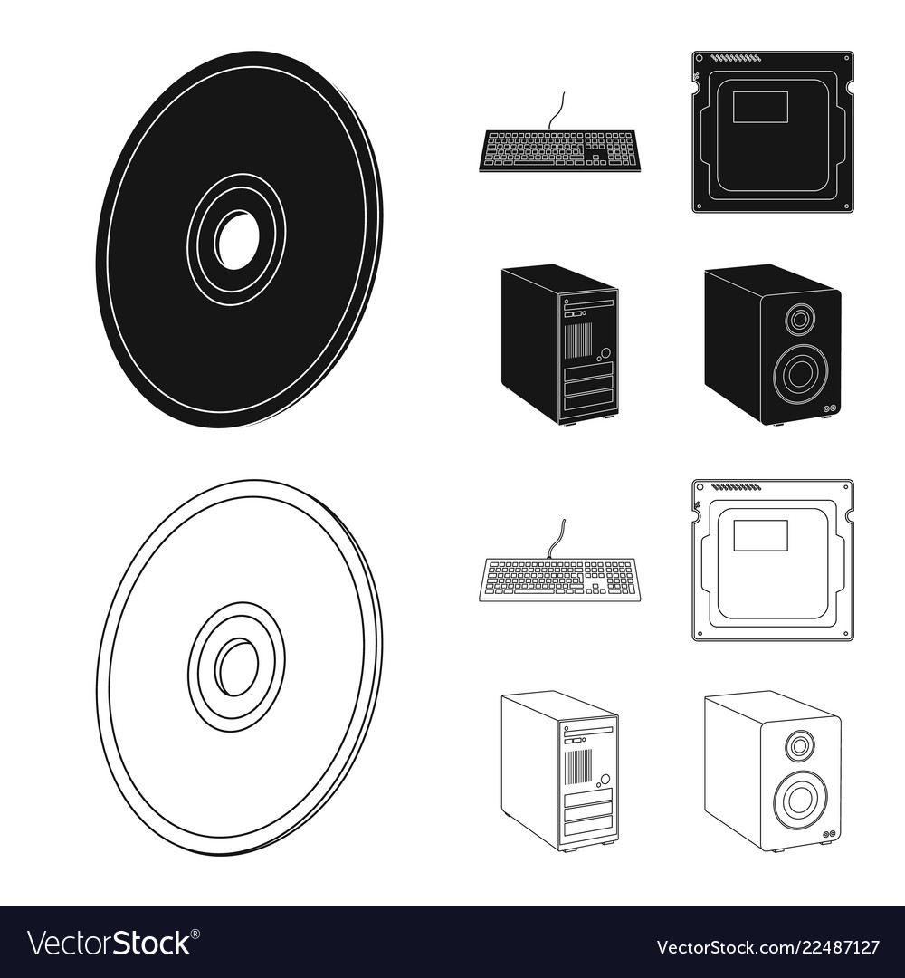 Isolated object of laptop and device sign set vector image Isolated object of laptop and device sign set