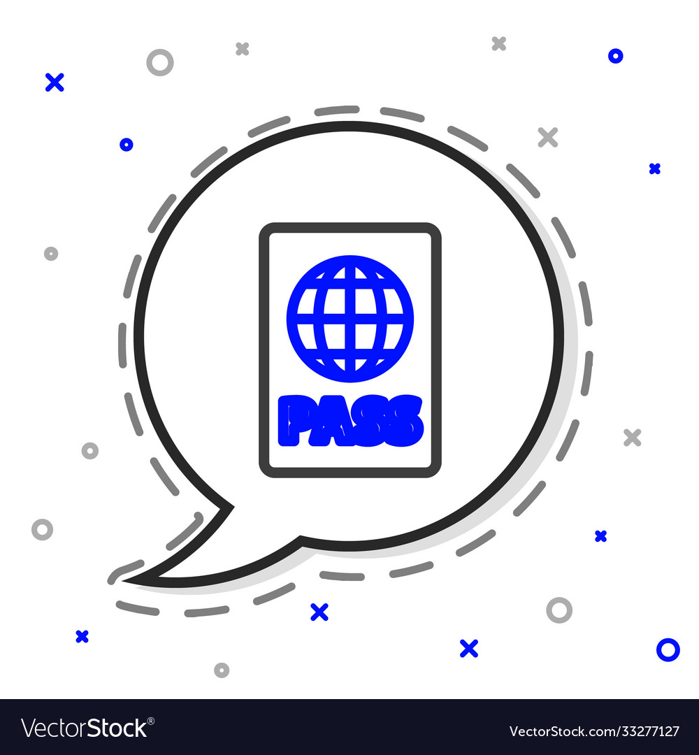 Line passport with biometric data icon isolated Vector Image Line passport with biometric data icon isolated