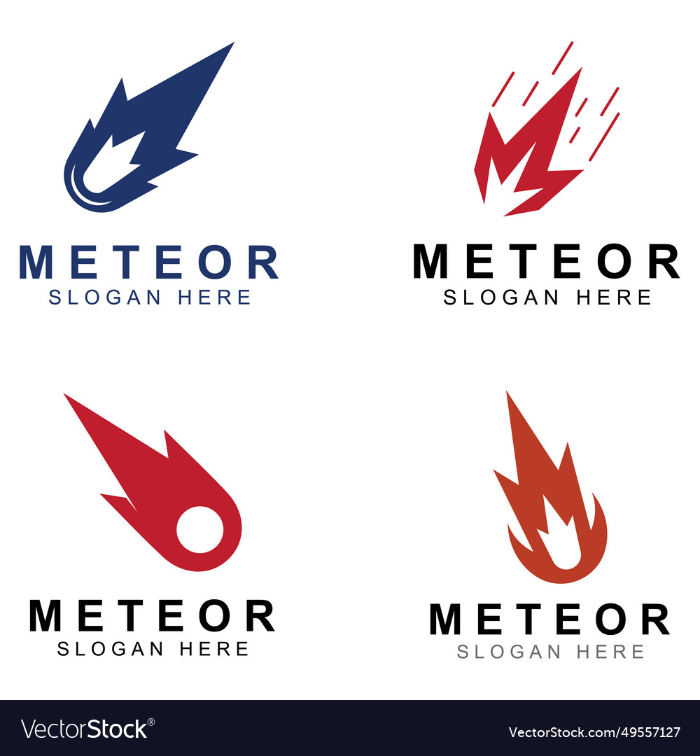 Logo design template meteor or space object