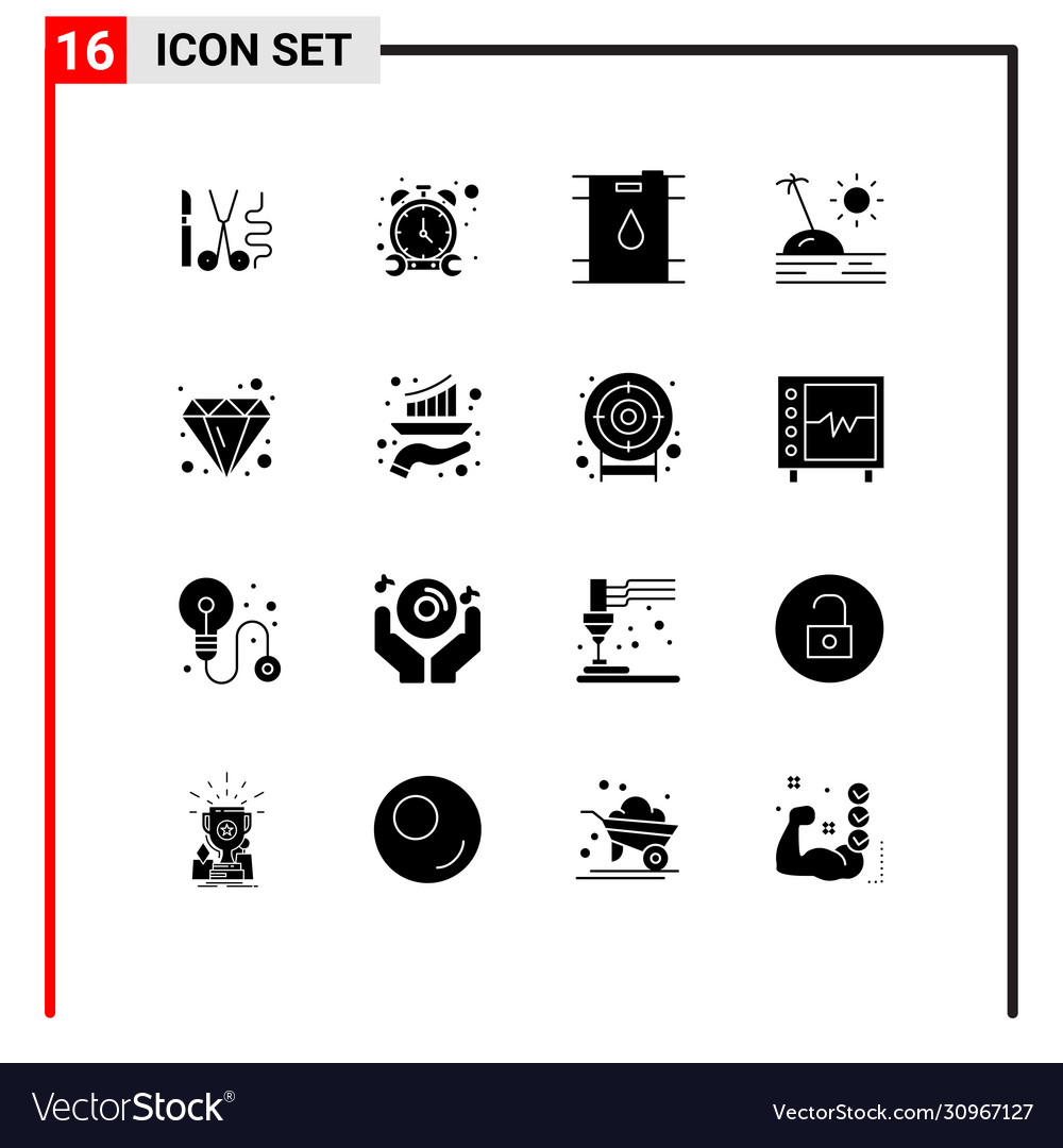 Pack 16 modern solid glyphs signs and symbols