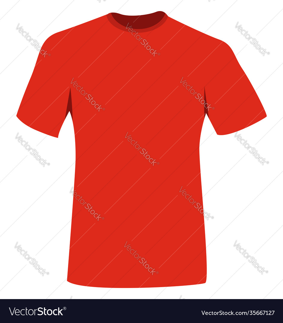 Red t-shirt on a white background