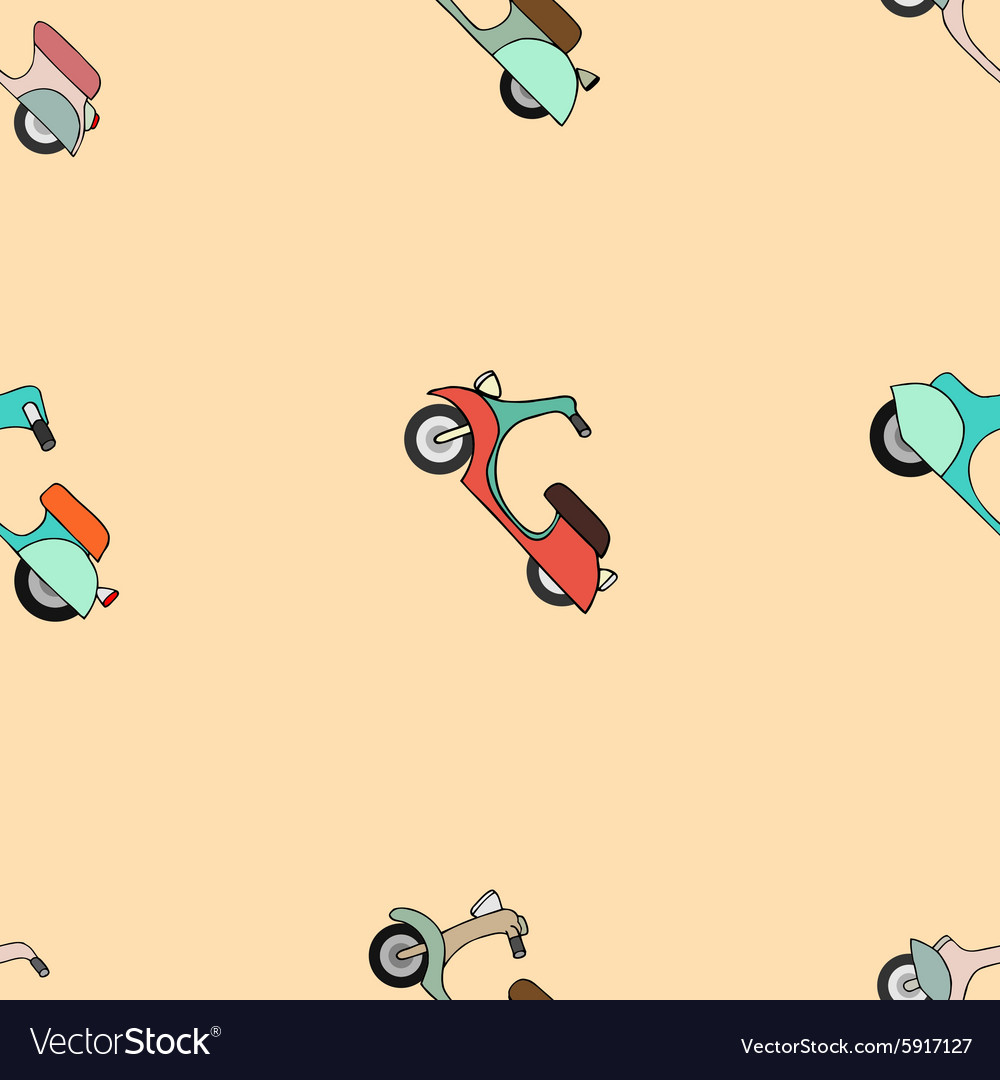 Seamless texture with color scooters