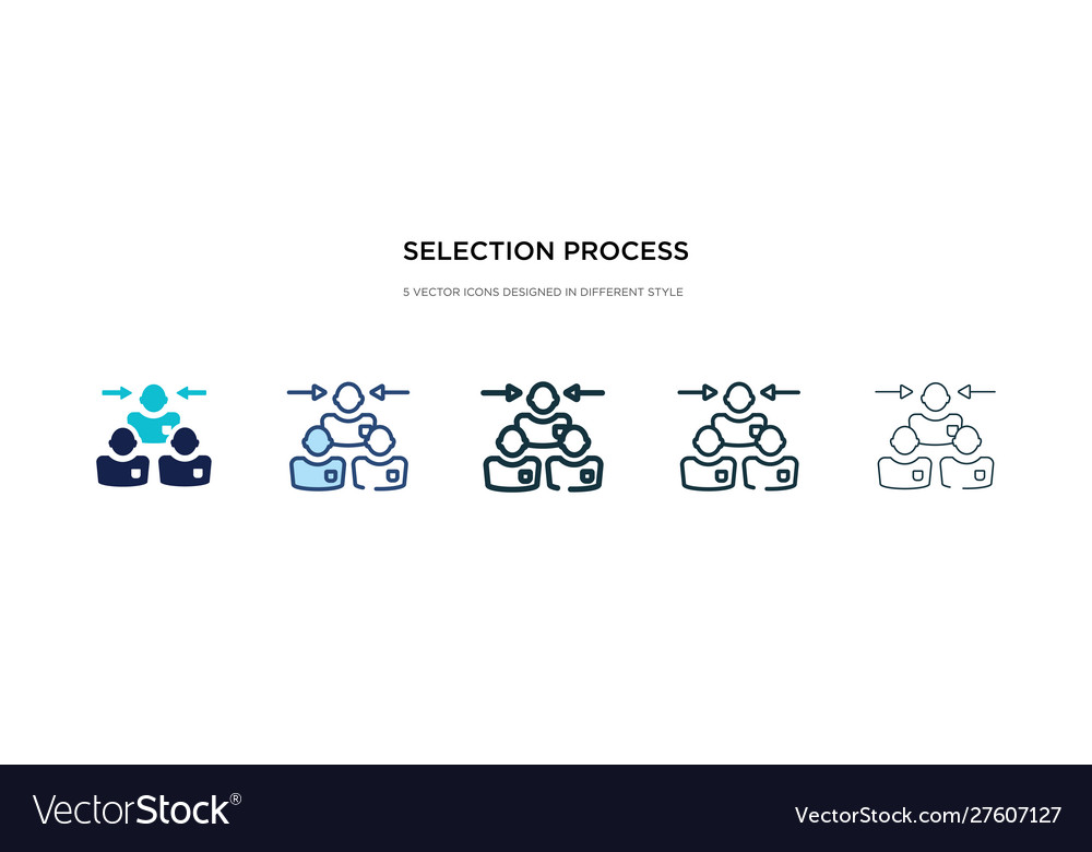 Selection process icon in different style two vector image Selection process icon in different style two