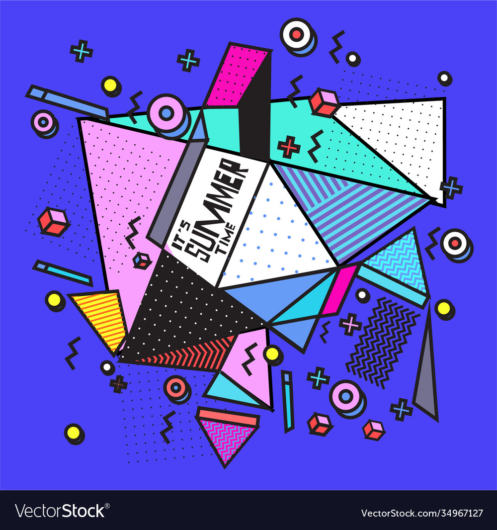 Triangle geometric forms for summer design event vector image Triangle geometric forms for summer design event
