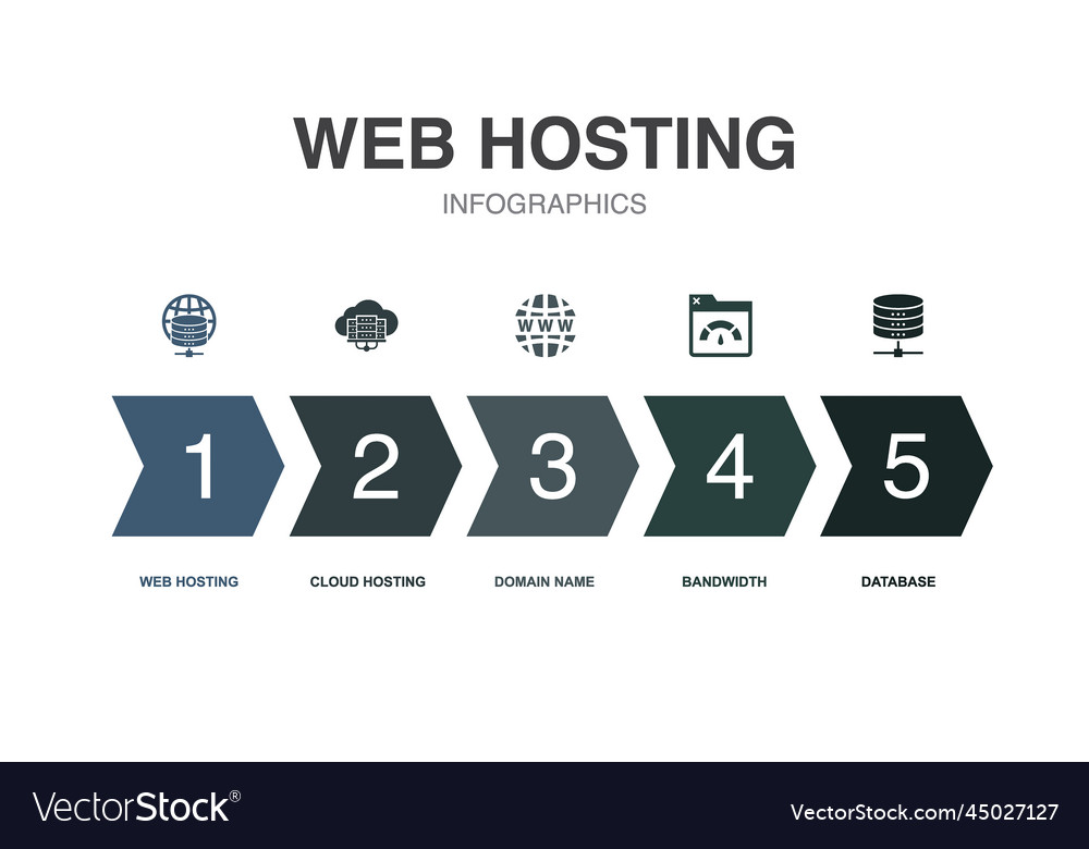 Web hosting icons infographic design template