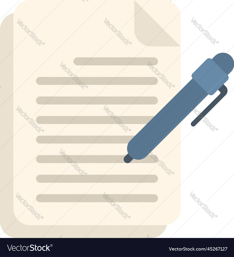 Write Paper Idea Icon Flat Business Royalty Free Vector