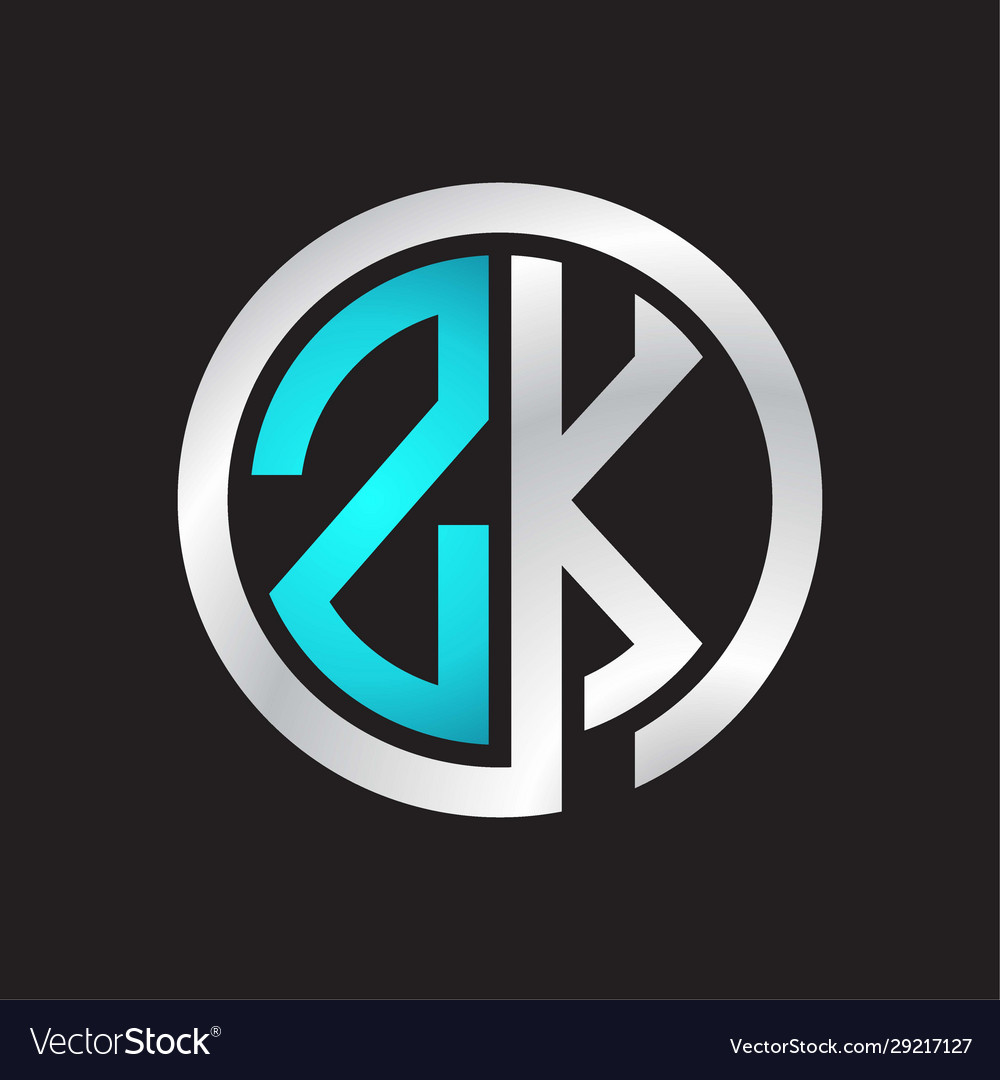 Zk initial logo linked circle monogram