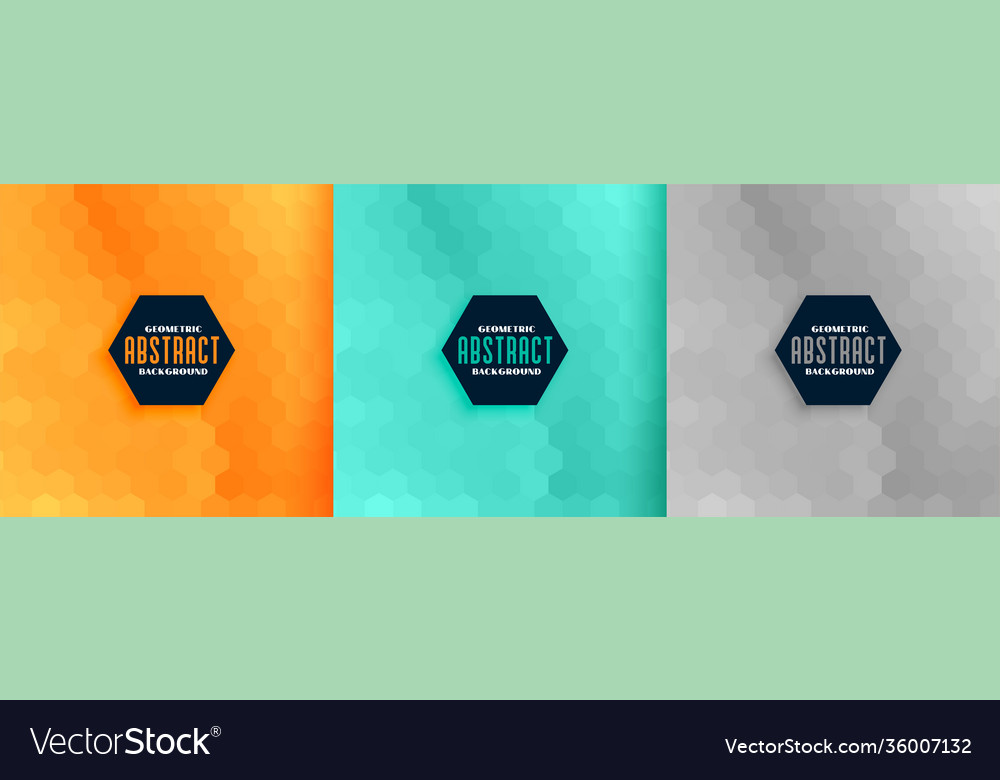 Abstract hexagonal pattern background set three vector image Abstract hexagonal pattern background set three