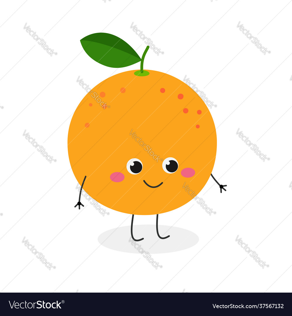 Cute cheerful cartoon grapefruit character Vector Image