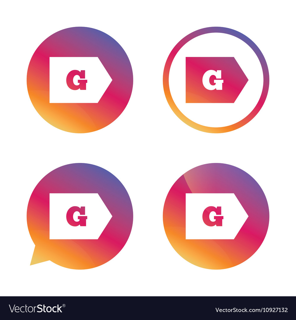 Energy efficiency class g consumption Royalty Free Vector