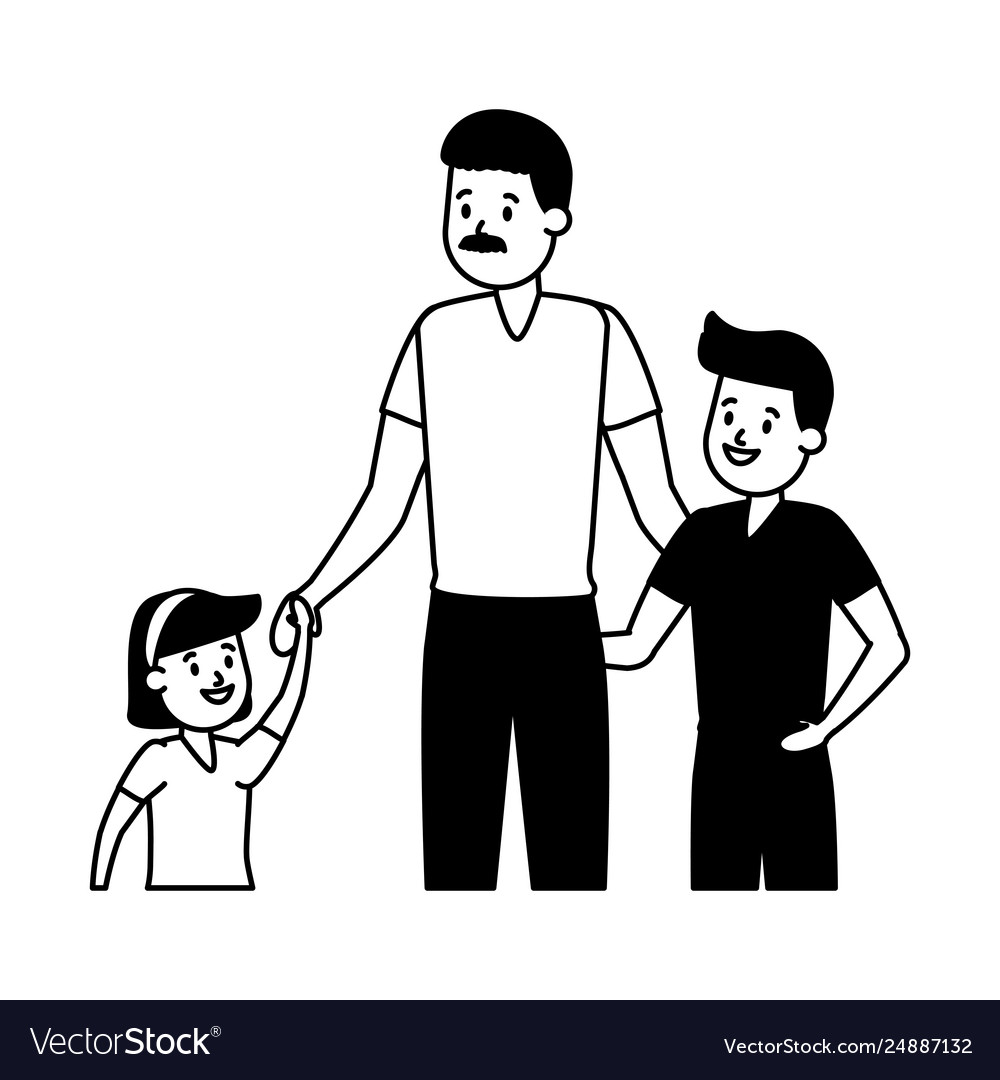 Father With Son And Daughter Royalty Free Vector Image