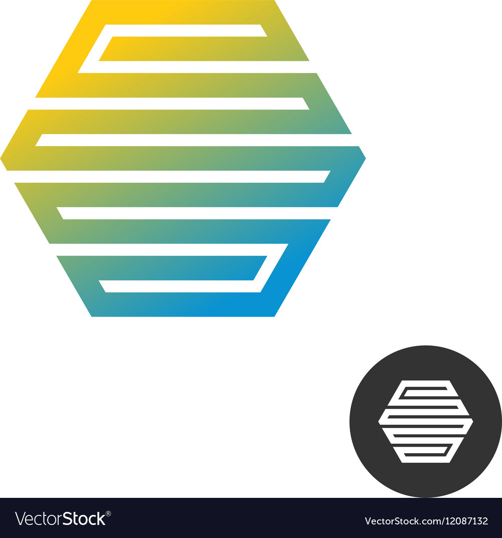 Hex tech construction logo Royalty Free Vector Image