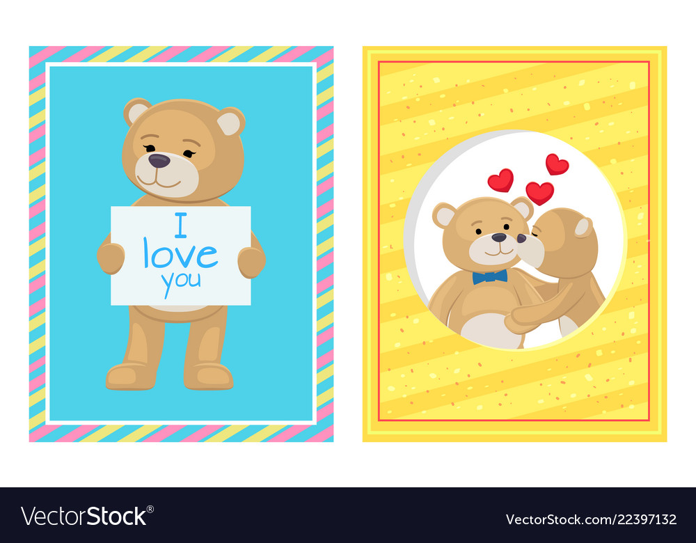 I love you and me teddy bears Royalty Free Vector Image