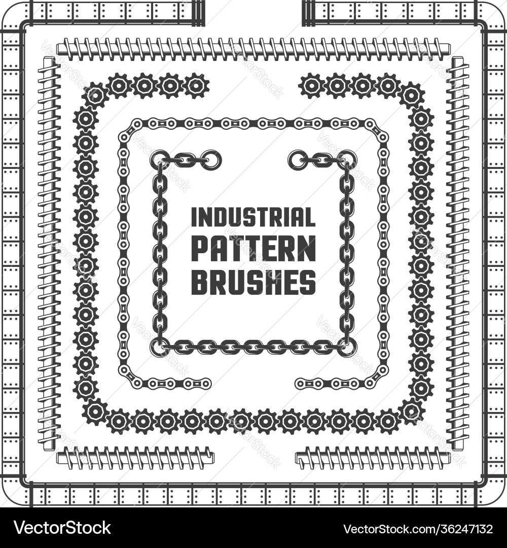 Industrial pattern brushes Royalty Free Vector Image