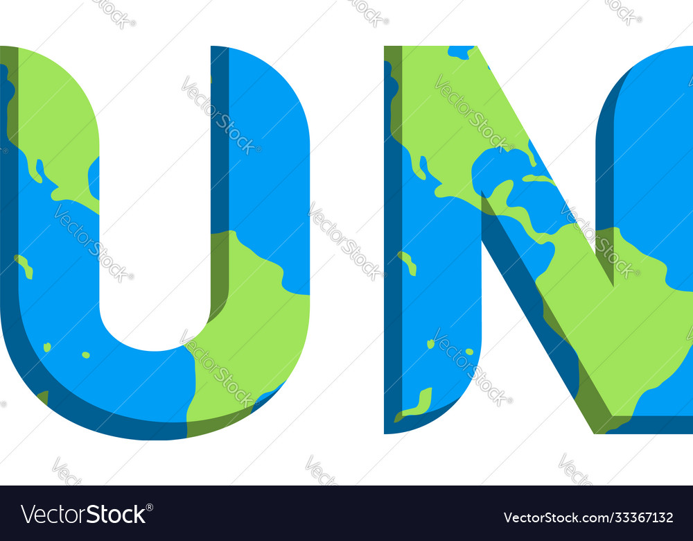 Initial un logo design with world map style