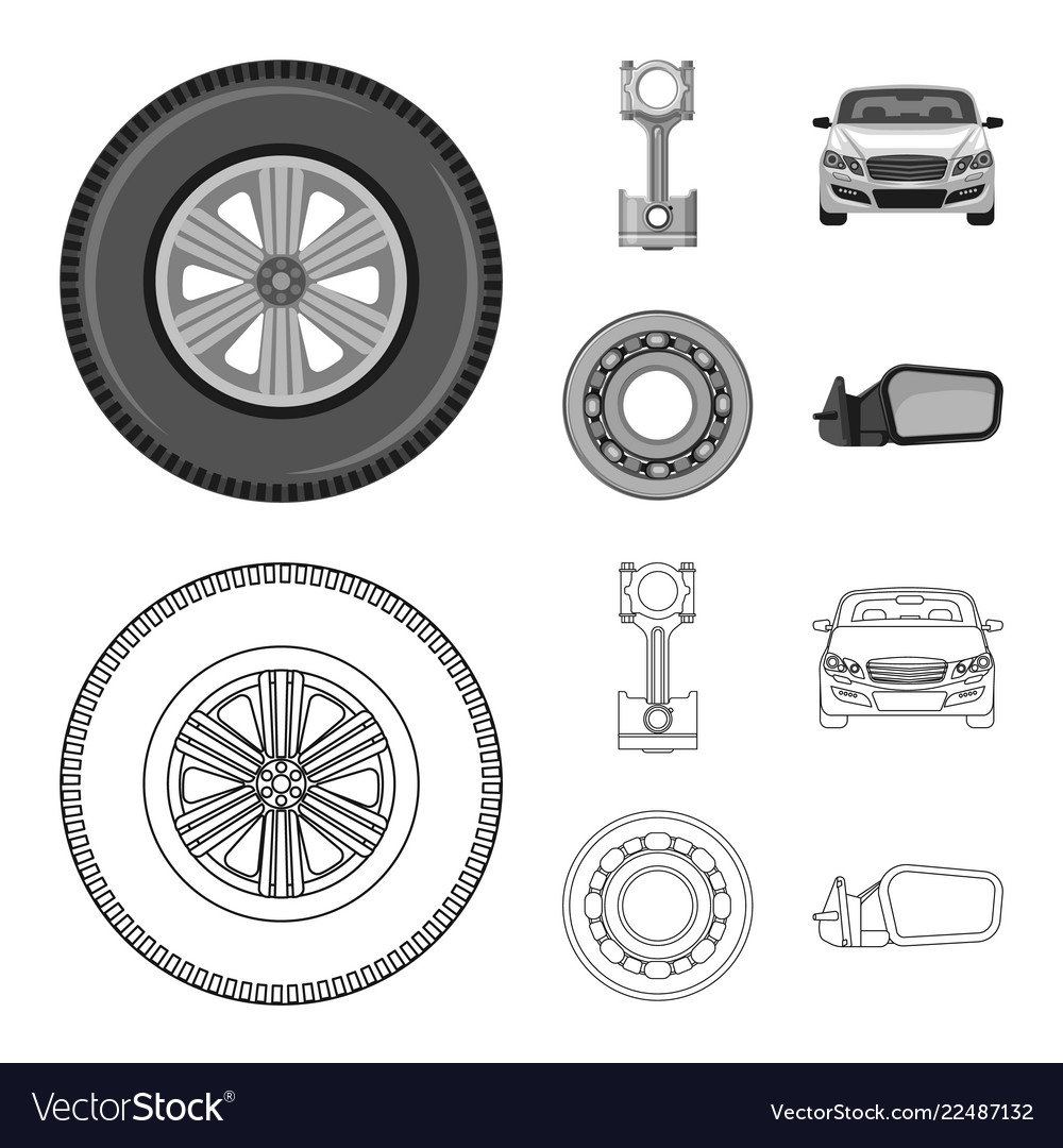Isolated object of auto and part icon set vector image Isolated object of auto and part icon set