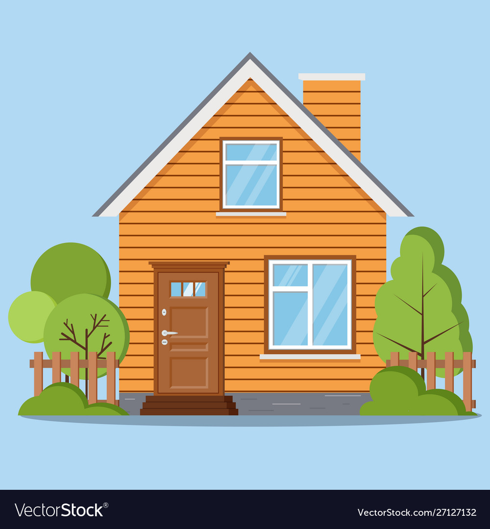 Isoliertes Bauernhaus woofen Haus mit Zaun vector image Isoliertes Bauernhaus woofen Haus mit Zaun