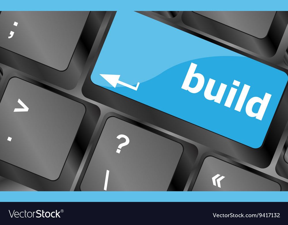 Keyboard keys with build button