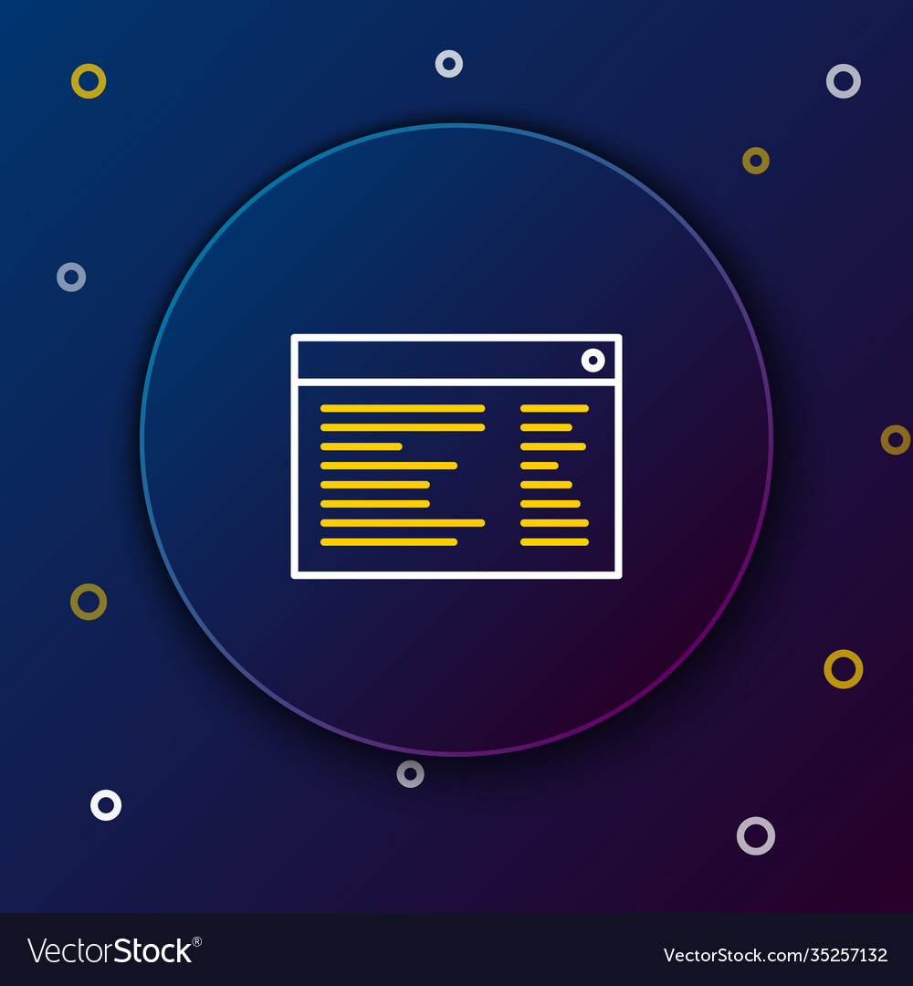 Linie Software Web-Entwickler Programmierung Code-Symbol vector image Linie Software Web-Entwickler Programmierung Code-Symbol