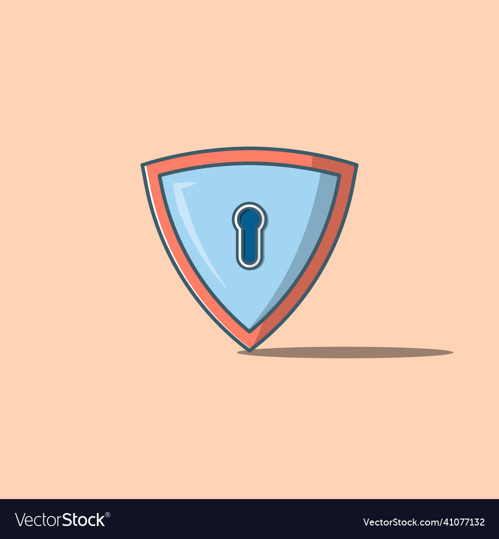 Lock shield object design security guard flat Vector Image Lock shield object design security guard flat