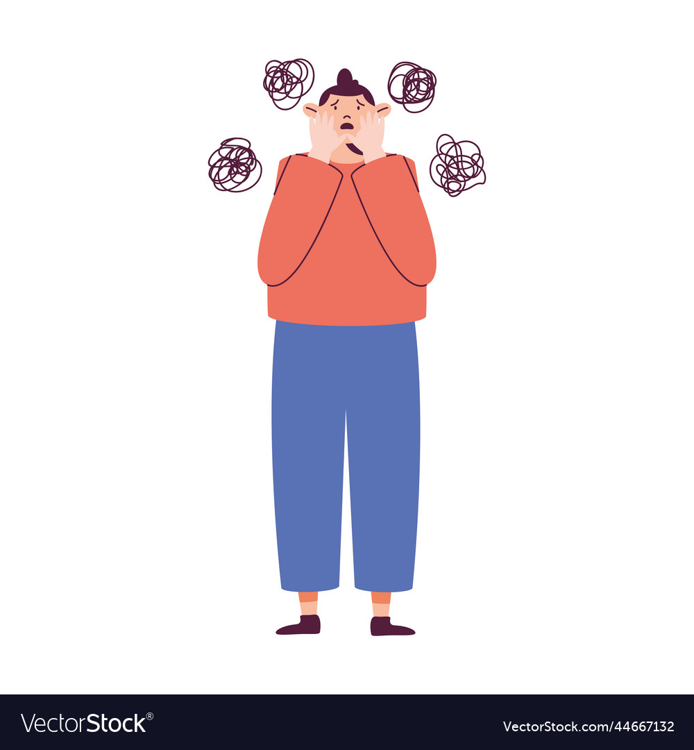 Man with fear mood
