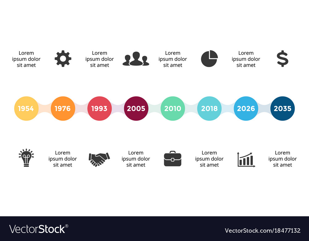 Metaball timeline infographic diagram Royalty Free Vector