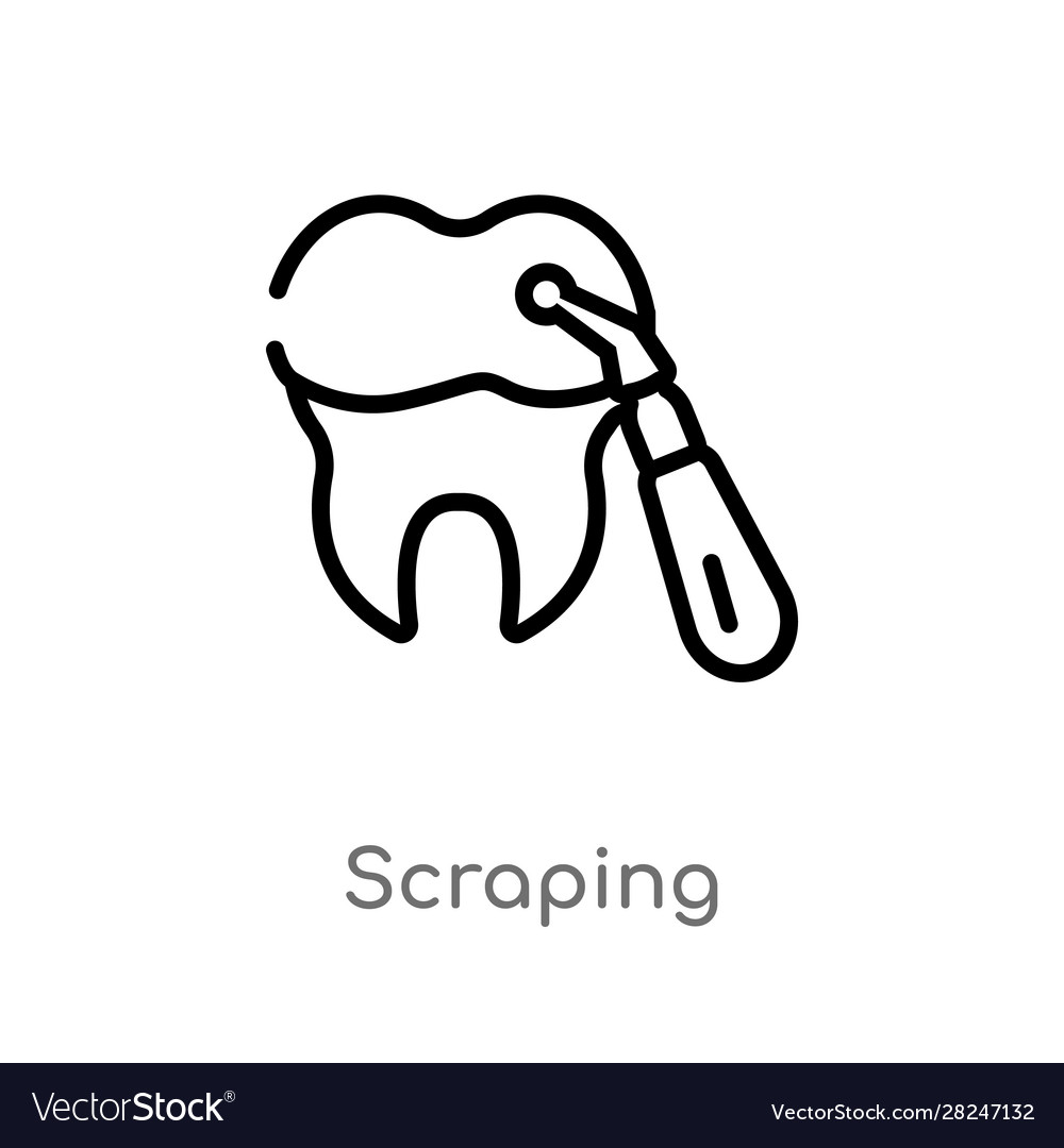 Outline scraping icon isolated black simple line