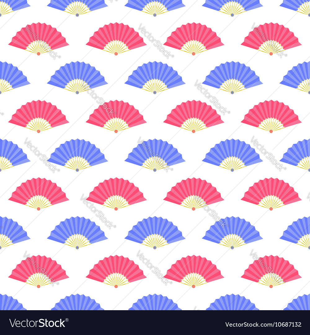 Red blue fan seamless pattern